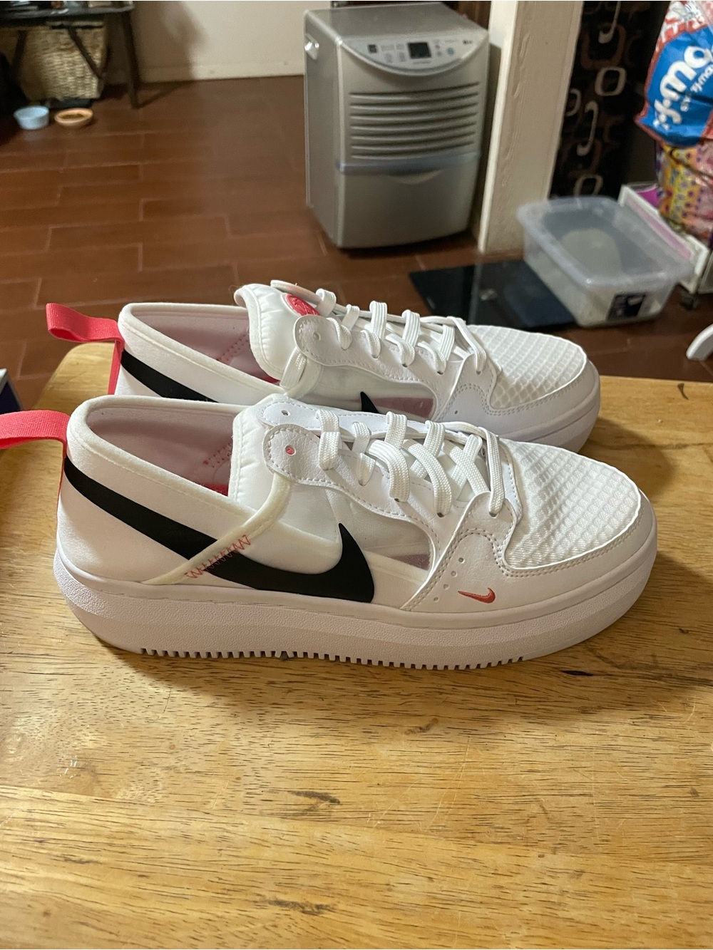 Nike Court Vision Alta TXT sneaker White Black Sea Coral Athletic SHOE Lace Up 9 - Picture 9 of 16